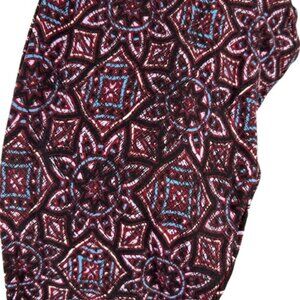 LuLaRoe TC Tall & Curvy Geometric Multicolor Floral Print Leggings Purple Teal